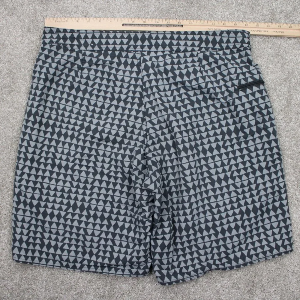 Patagonia Hybrid‎ Board Shorts Mens 36 Gray Geometric 100% Nylon w/ 10